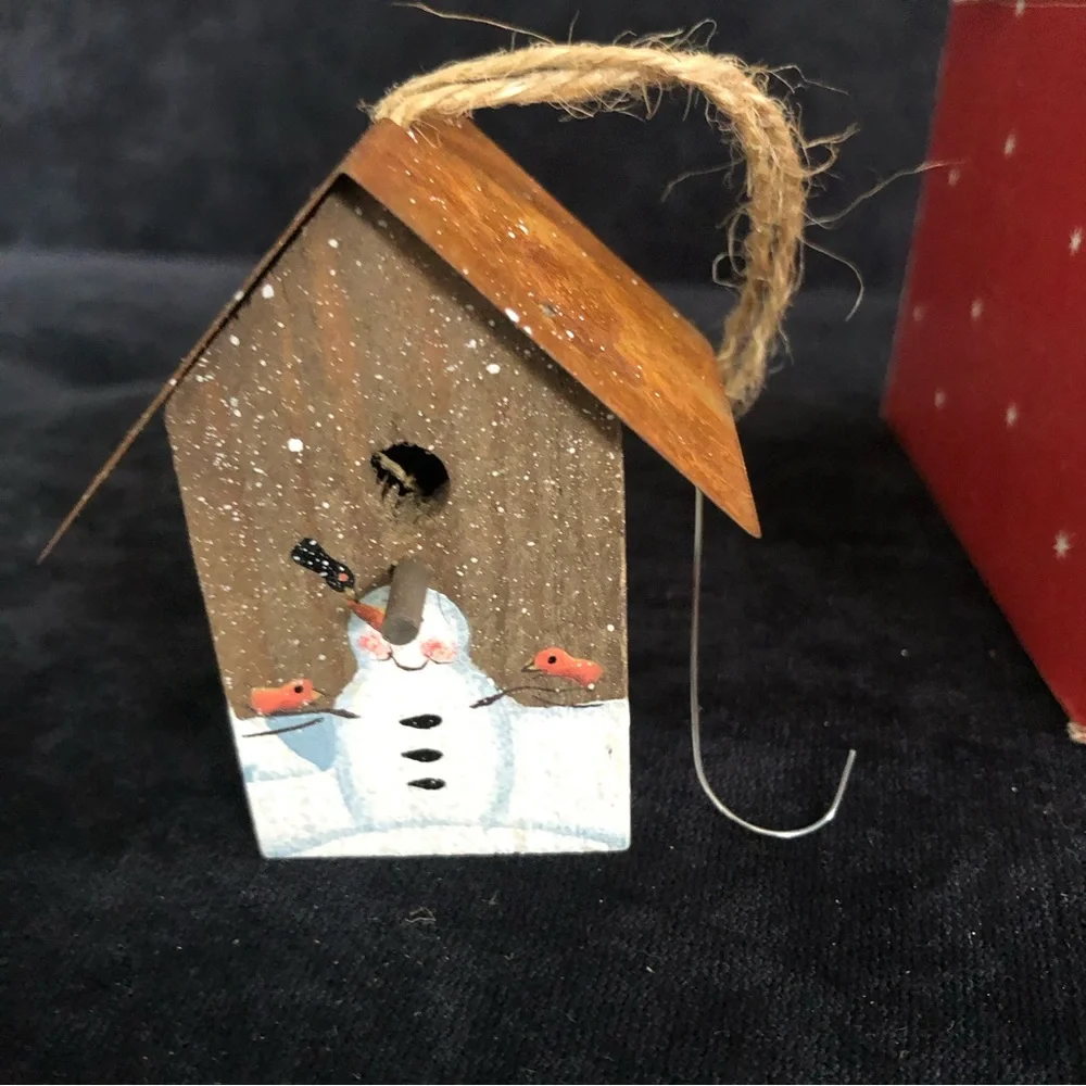 Rustic Birdhouse Ornaments (Set of 4)